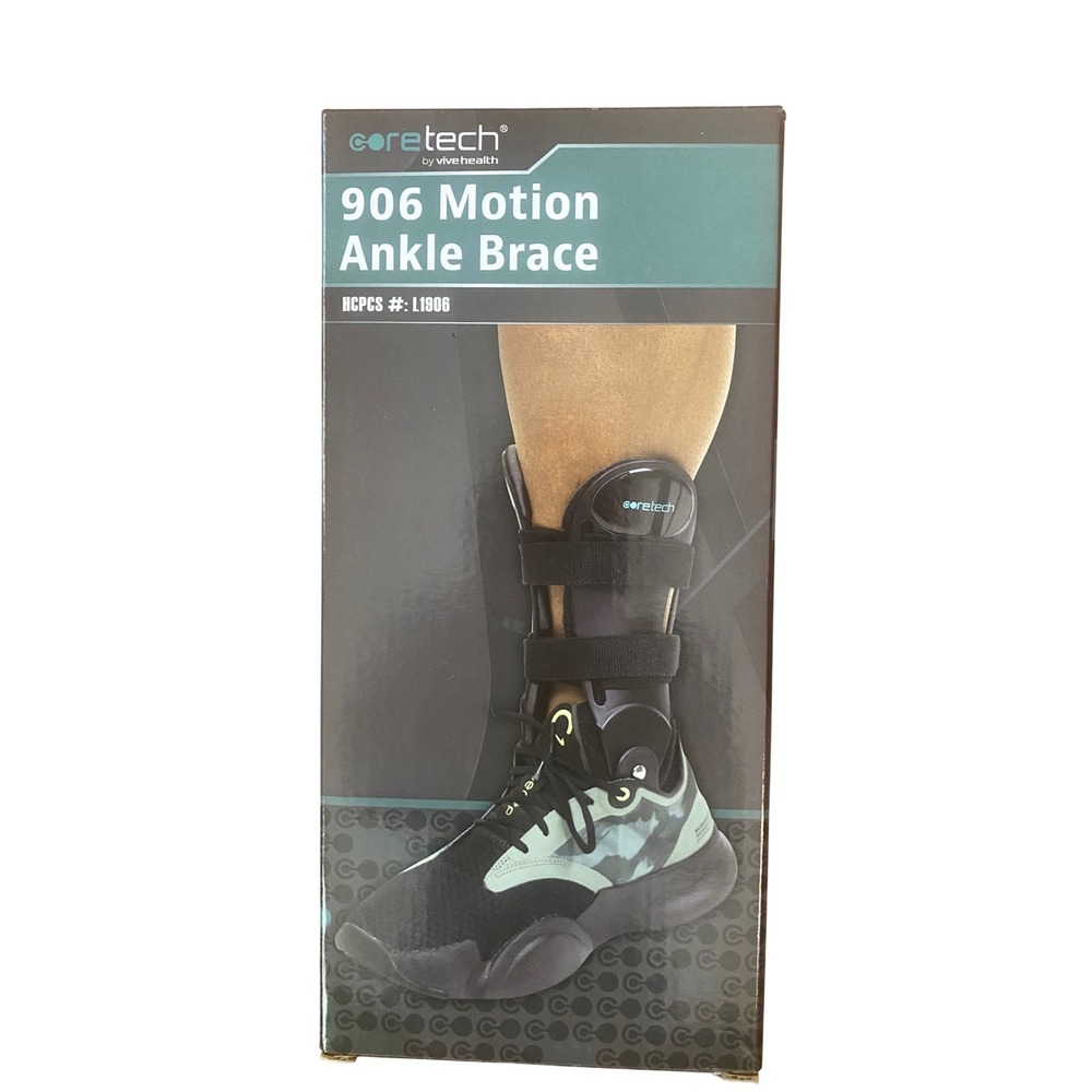 Coretech 906 Motion Ankle Brace Vive Health HCPCS L1906 Black Small SUP2044BLKLS